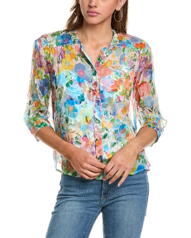 Zippered ShirtsJohnny Was Petite Hunni Silk Blouse