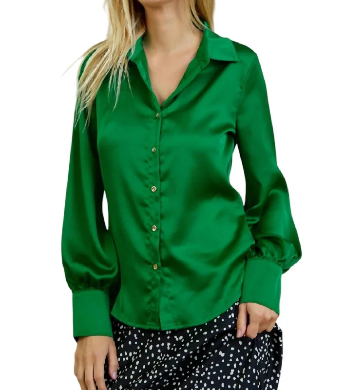 Statement ShirtsLucky You Blouse In Kelly Green