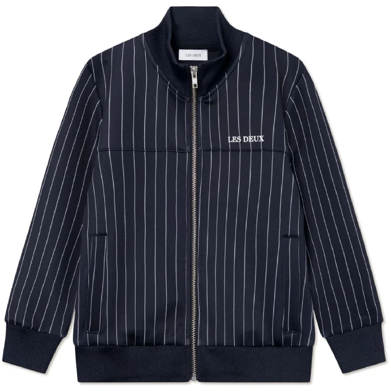 Studded JacketsLes Deux Kids Dark Navy/Light Ivory Striped Ballier Pinstripe Track Jacket Kids