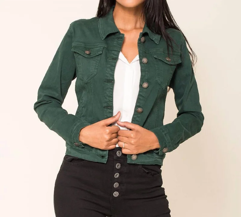 Statement JacketsJean Jacket In Fir Green