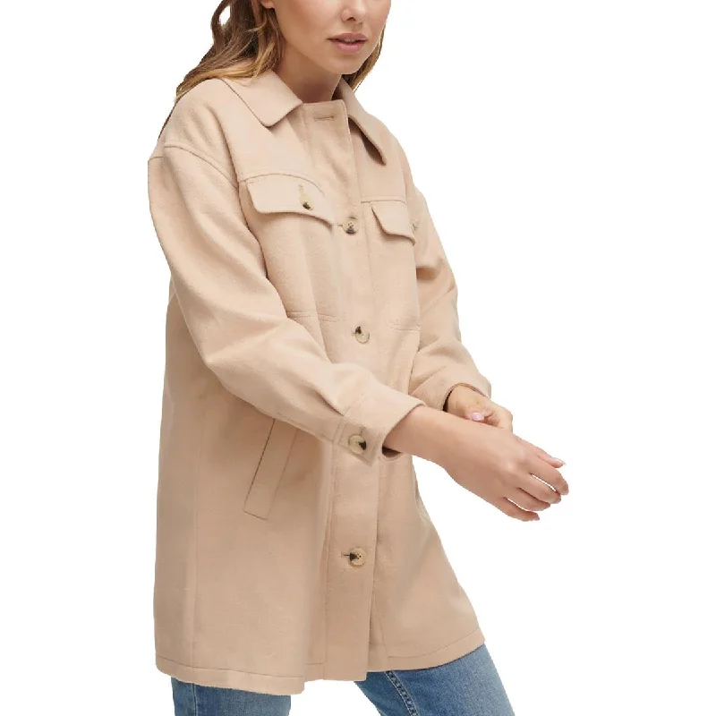 Band Merch JacketsPetites Womens Collar Pocketed Soft Shell Jacket