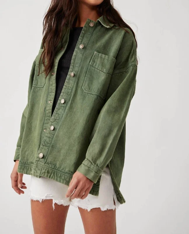 Zippered JacketsMadison City Twill Jacket In Army Green