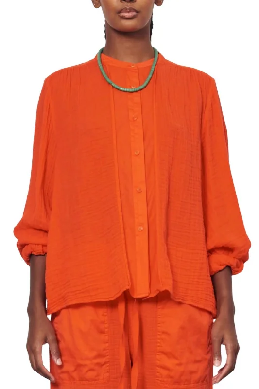 Designer ShirtsVictoria Gauze Blouse In Tomatoe