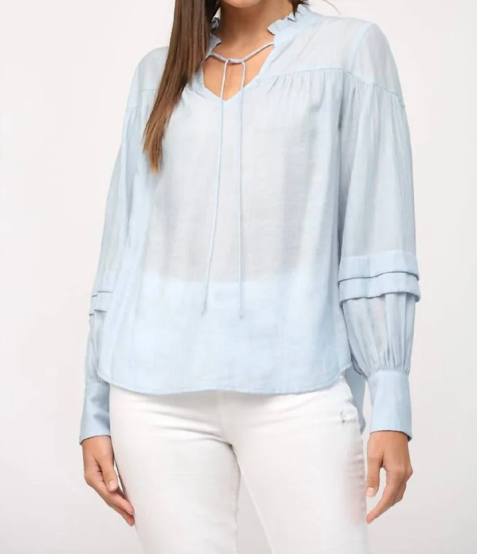 Satin ShirtsVera Blouse In Baby Blue