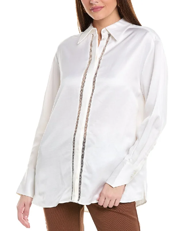 Luxury ShirtsHugo Boss Beina Linen-Blend Blouse