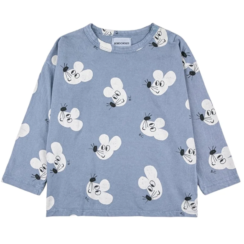 Metallic ShirtsBobo Choses Blue Mouse Blouse AOP