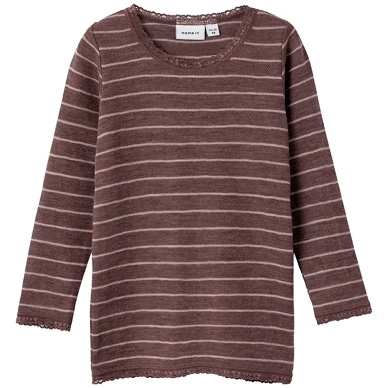 Band Merch ShirtsName it Peppercorn Stripes Wang Wool Needle Blouse Noos