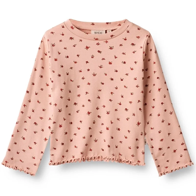 Studded ShirtsWheat Pink Sand Flowers Blouse Else