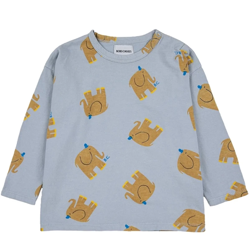 Plush ShirtsBobo Choses Light Blue The Elephant Blouse AOP