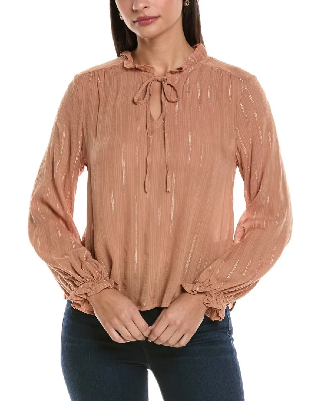 Velvet ShirtsANNA KAY Tie Neck Blouse