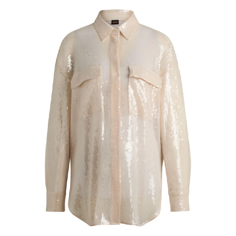 Tasseled ShirtsRelaxed-fit blouse with sequins and point collar