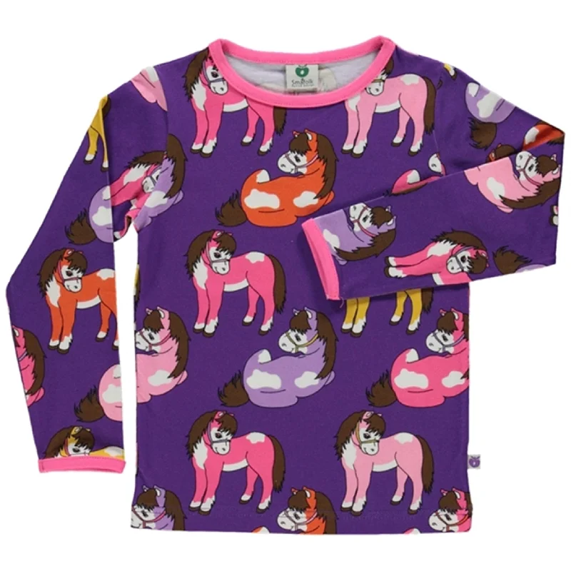 Relaxed Fit ShirtsSmåfolk Purple Heart Horse Blouse