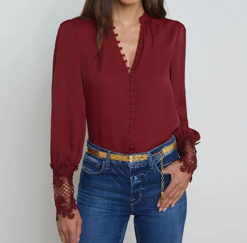 Athletic ShirtsAva Blouse In Syrah