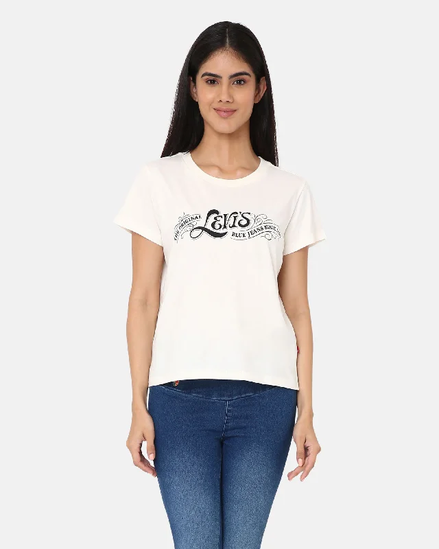 Graphic Boxy T-Shirt in EgretLongline T-Shirts