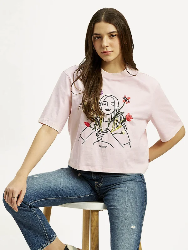 Women's Graphic Print Boxy T-shirtCrewneck T-Shirts