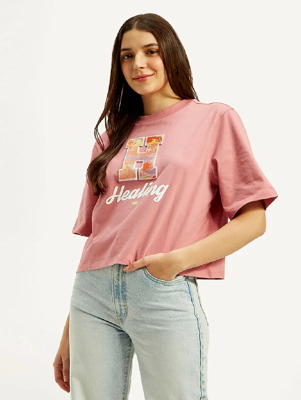 Women's Typographic Print Boxy T-shirtLayered T-Shirts