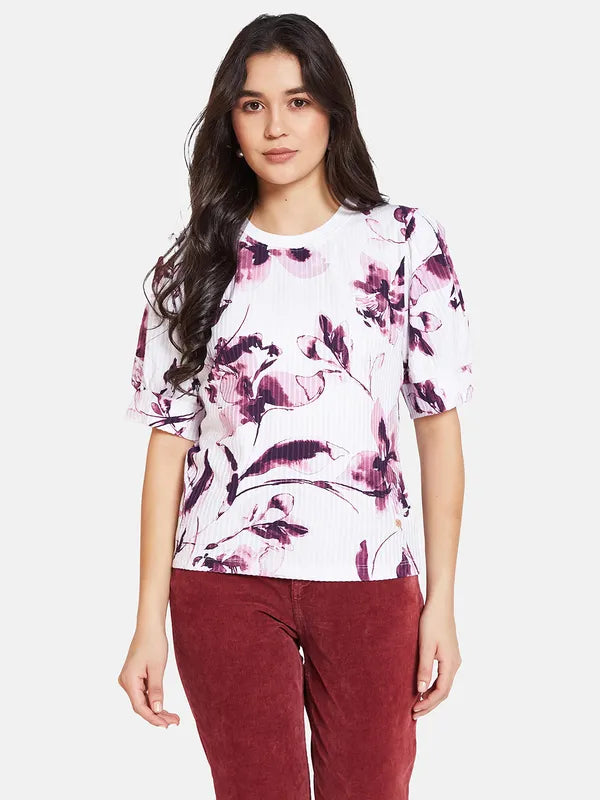 Mettle Ss24 Women Floral Printed T-ShirtBranded T-Shirts