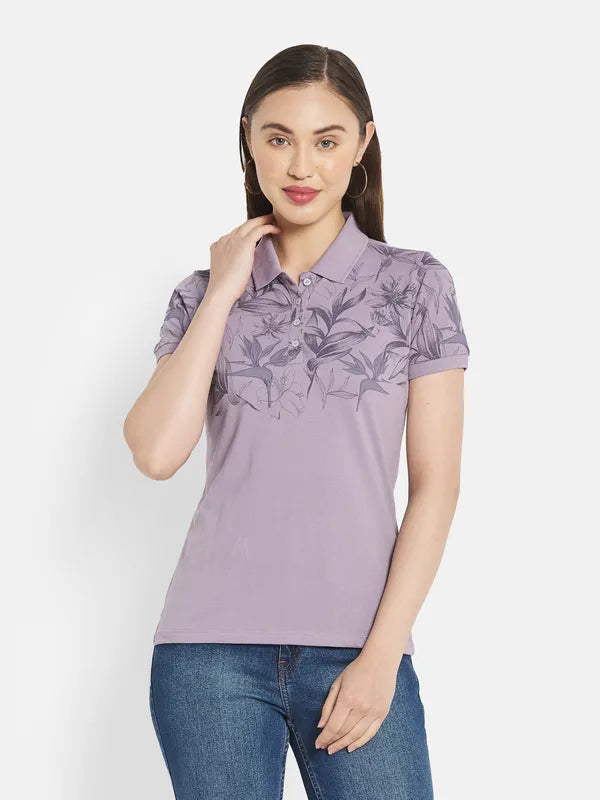 Women Lilac T-ShirtEmbellished T-Shirts