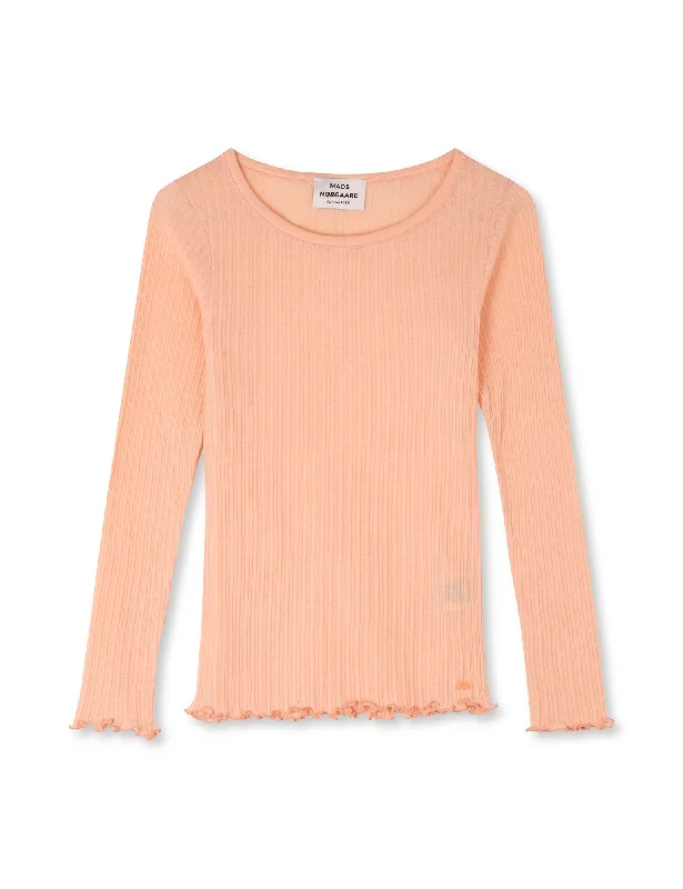 Pointella Troja Tee LS, Coral MelangeStriped T-Shirts