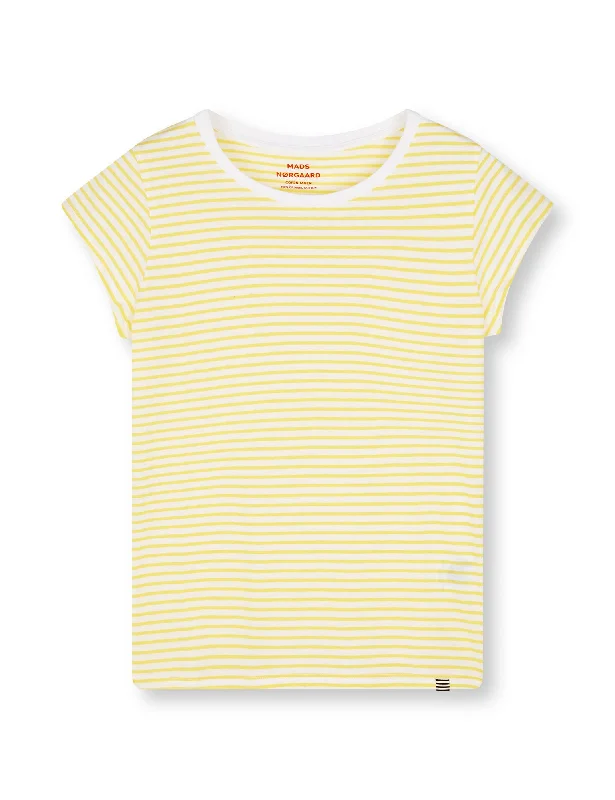 Organic Jersey Stripe Teasy Tee FAV, Brilliant White/Lemon ZestGym T-Shirts