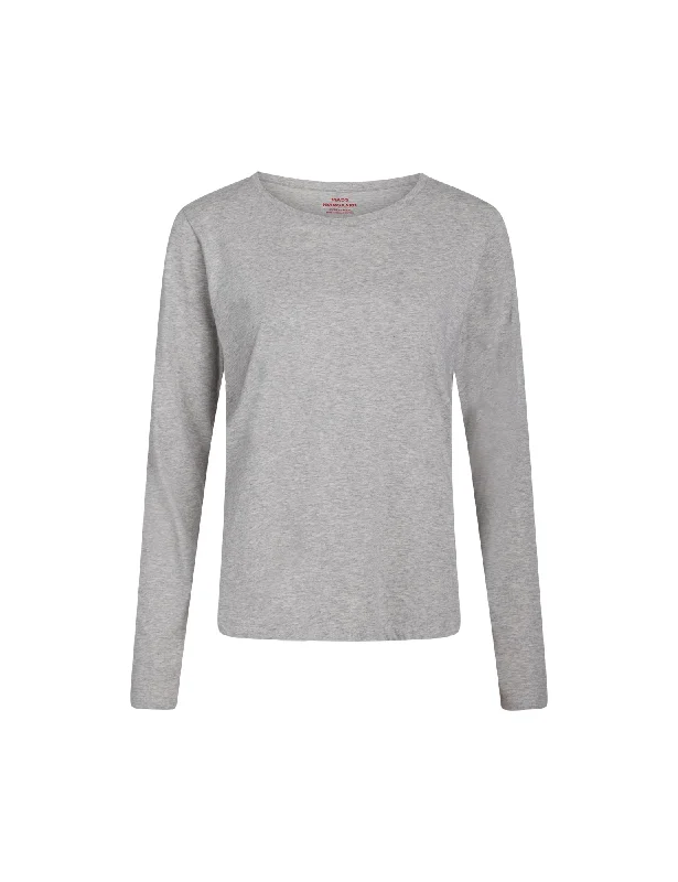 Organic Jersey Tenna Tee LS FAV, Light Grey MelangeOutdoor T-Shirts