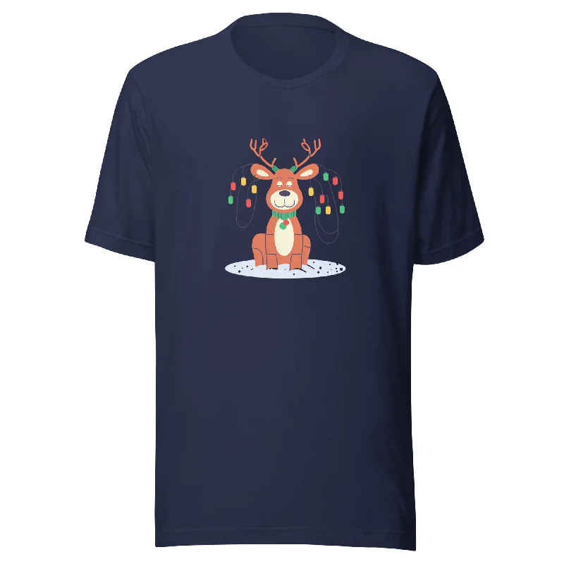 Twinkling Reindeer Christmas Graphic Women Staple Eco T-ShirtLongline T-Shirts