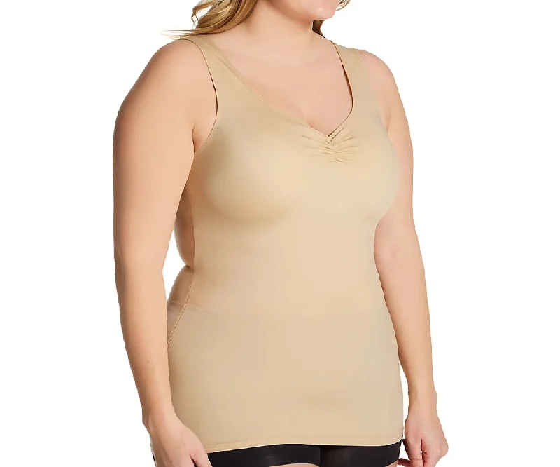 InstantFigure Shirred Tank Top Plus Size Shapewear WT40011CPlus size women's turtleneck tops