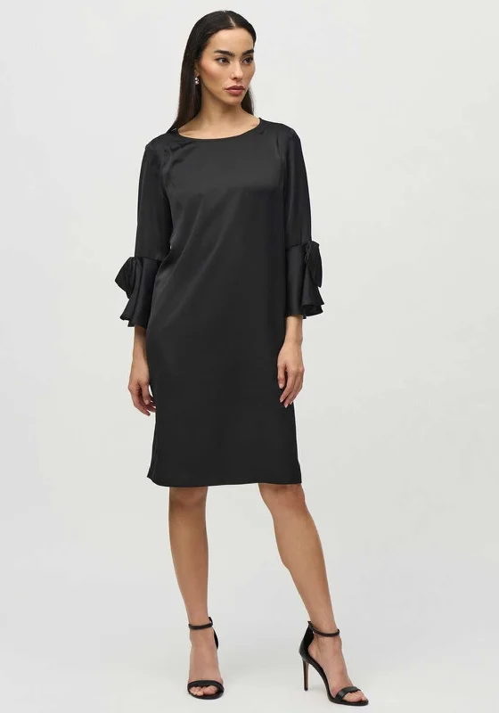 Joseph Ribkoff Satin Bow Sleeve Shift Dress, Black