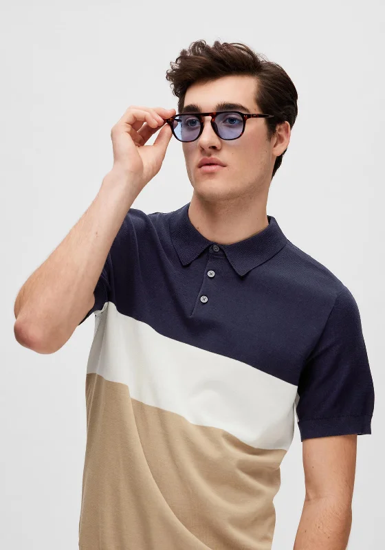 Selected Homme Mattis Knit Polo Shirt, Sky CaptainBaby polo shirt