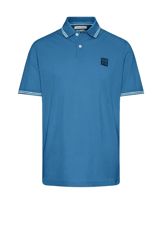 Bugatti Stripe Contrast Polo Shirt, Sky BlueHeavyweight polo shirt