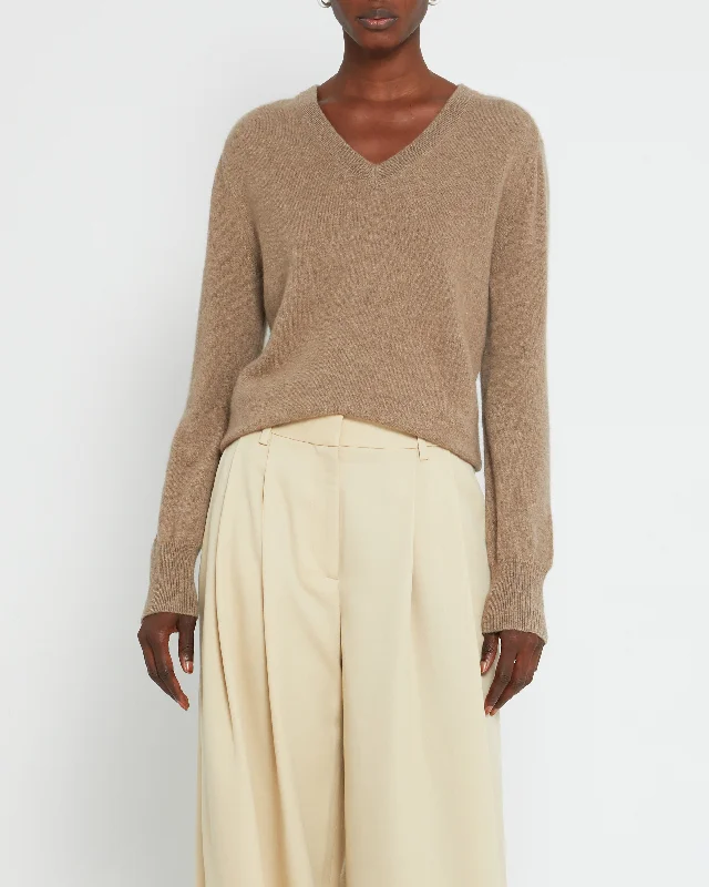 Capi Natural Cashmere SweaterLeather-Paneled Knit Tops