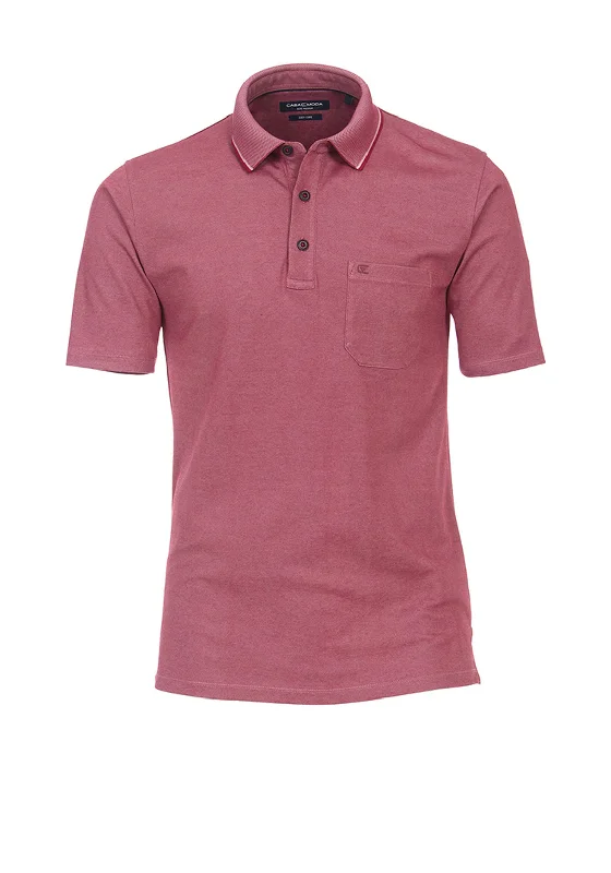 Casa Moda Polo Shirt, RaspberryQuilted polo shirt