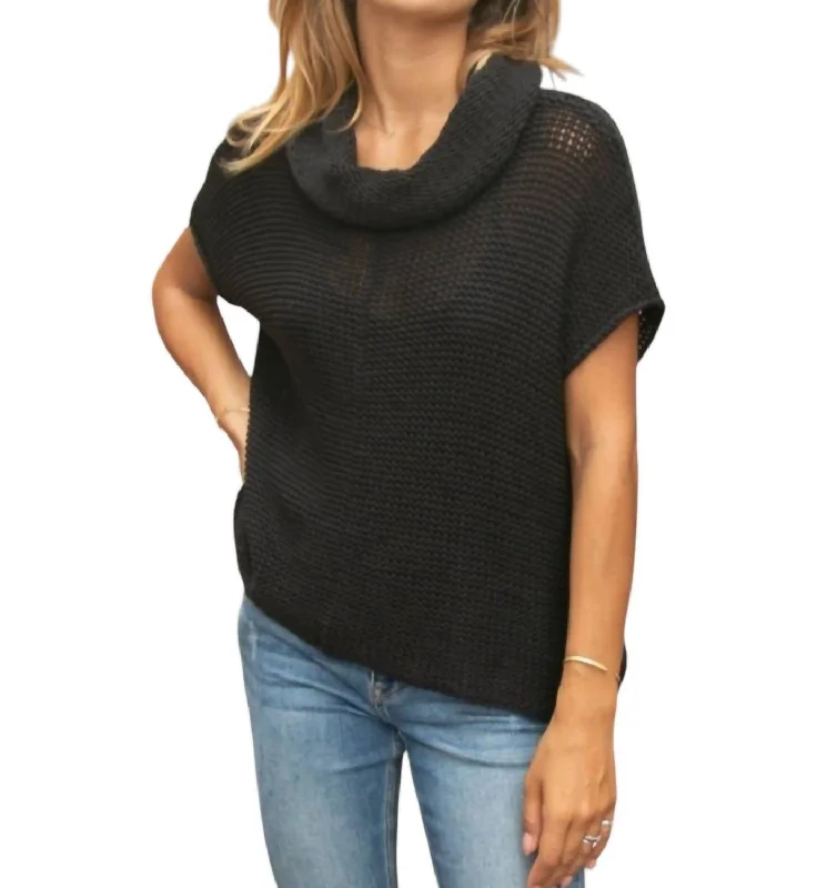 Tasha Cowl Neck Sweater In BlackFestival Knit Tops