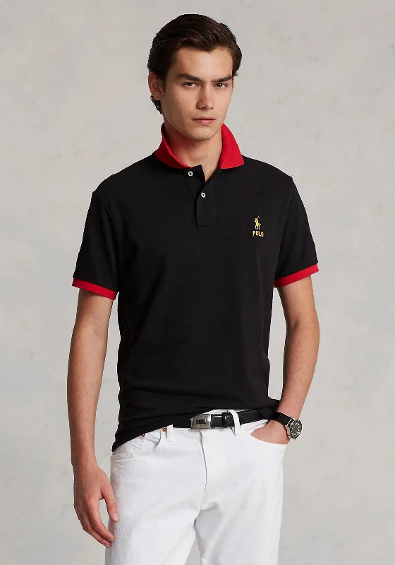 Ralph Lauren Slim Lunar New Year Polo Shirt, BlackLinen polo shirt