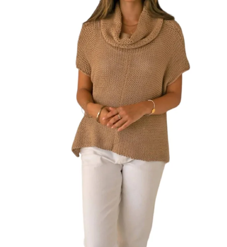 Tasha Cowl Neck Sweater In CashewArtist Knit Tops