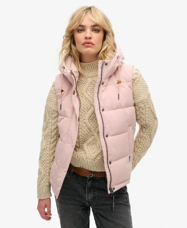 Everest Hooded Puffer Vest | Pink Blush