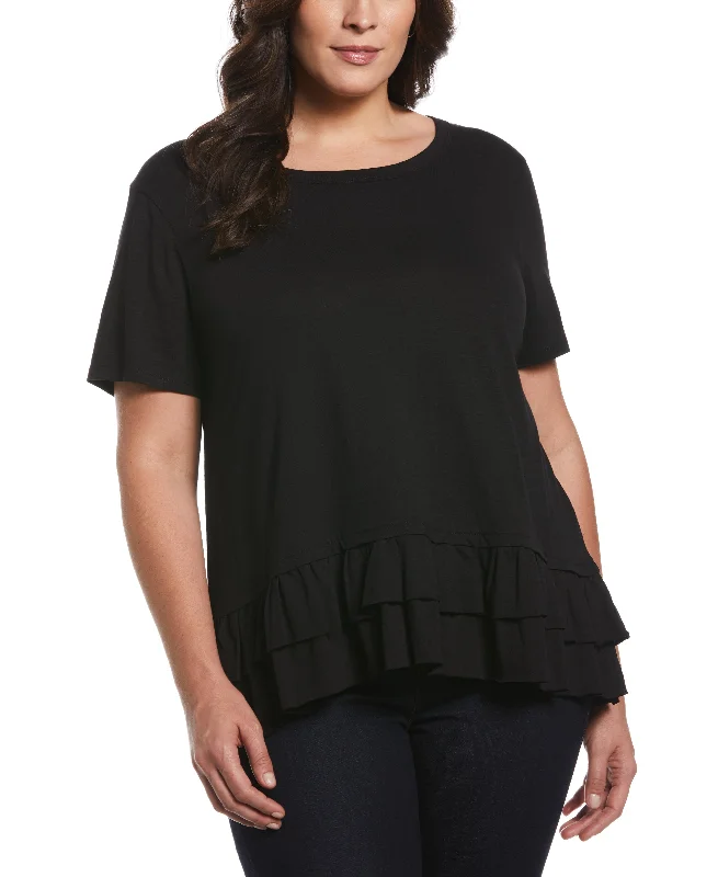 Plus Size Ruffle TeeFashionable plus size women's tops