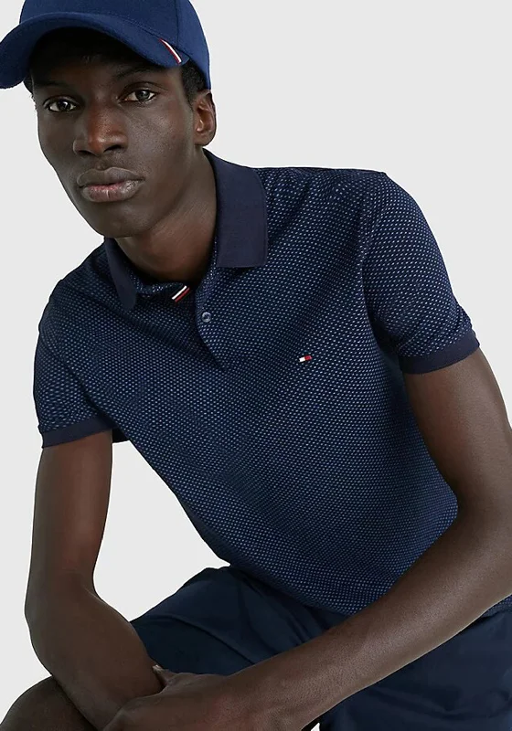 Tommy Hilfiger Micro Print Polo Shirt, Desert SkyMaternity polo shirt