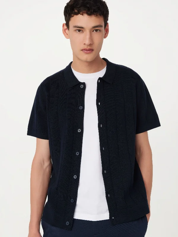 The Knit Button Up Polo in GreenOversized polo shirt