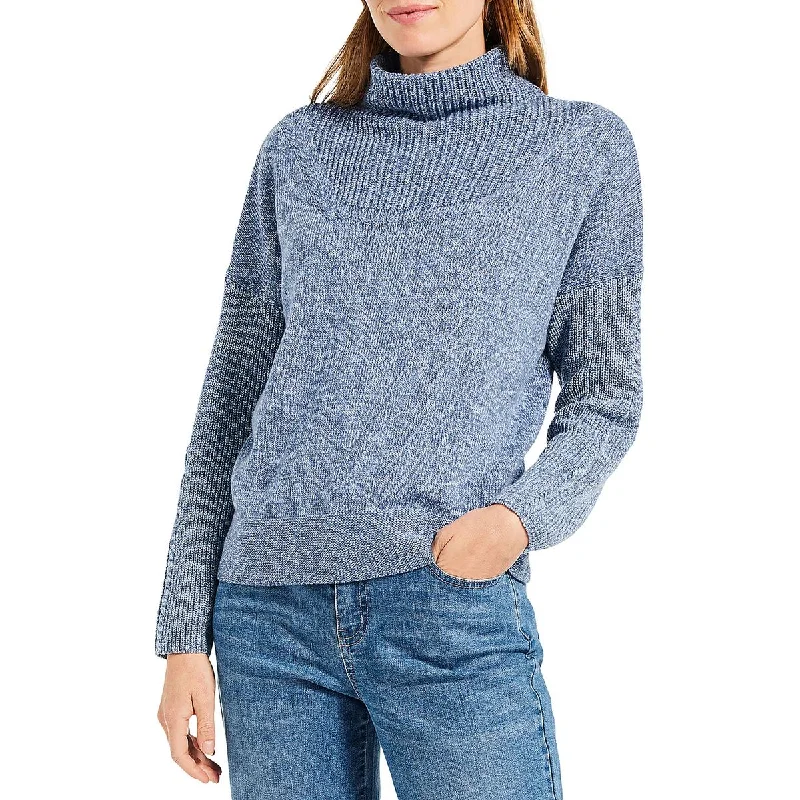 Womens Knit Cotton Stretch Pullover SweaterRibbed Knit Tops