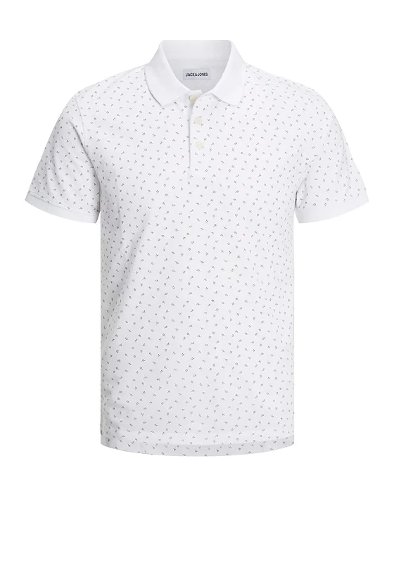 Jack & Jones Paulos Ditsy AOP Polo Shirt, WhiteOrganic polo shirt