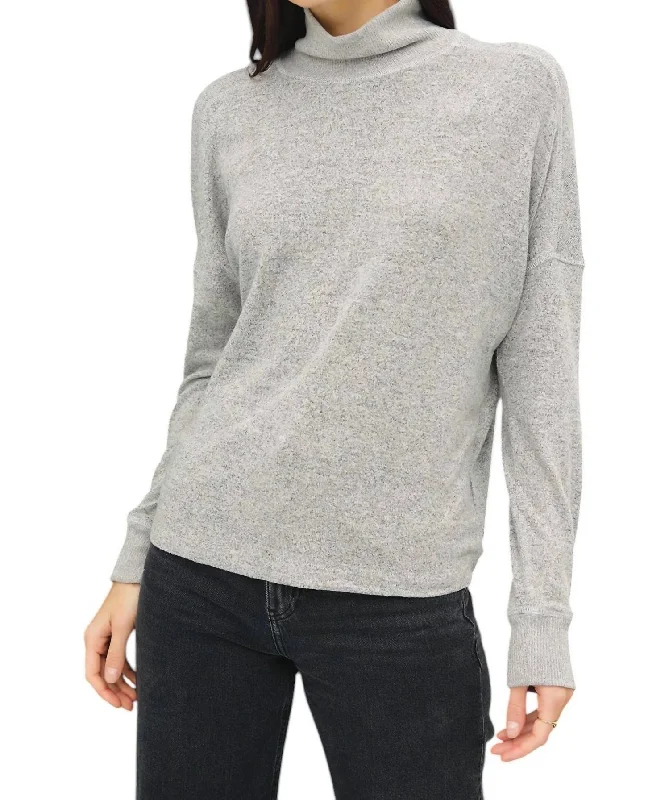 Comfort For Day Sweater In Heather GrayThermal Knit Tops