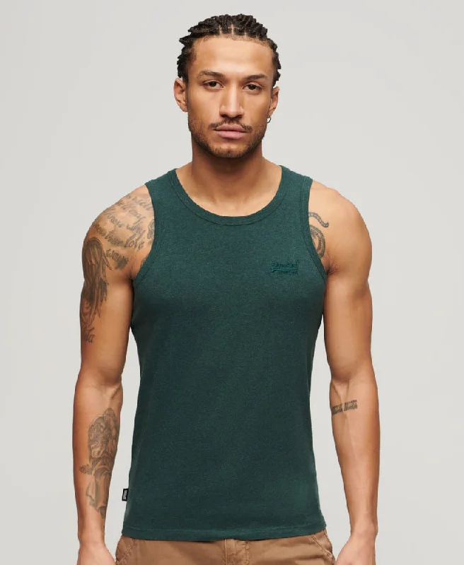 Essential Logo Vest Top | Buck Green Marle