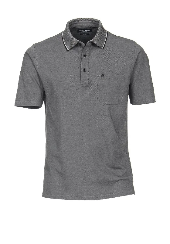 Casa Moda Polo Shirt, Grey & BlackRecycled polo shirt