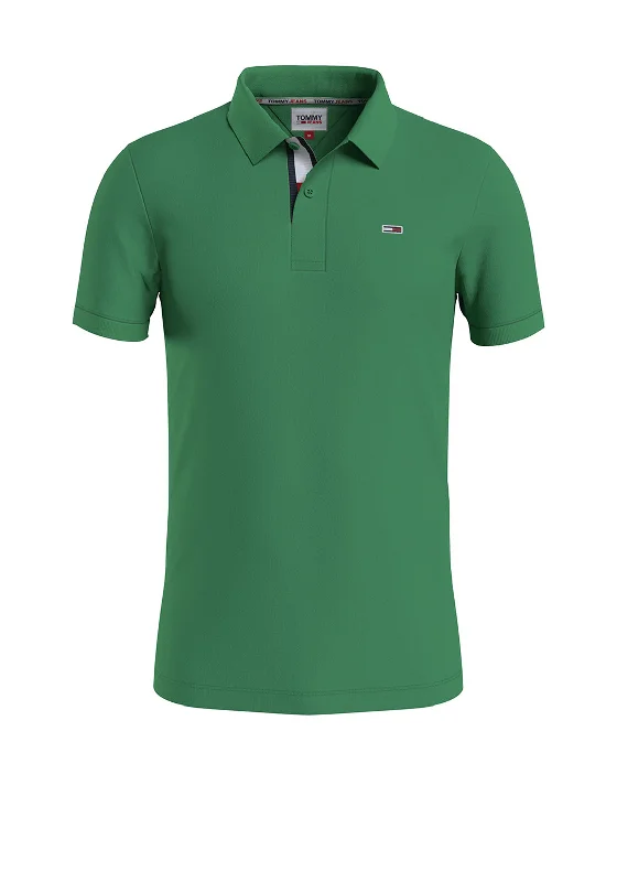 Tommy Jeans Signature Placket Polo Shirt, Coastal GreenParty polo shirt