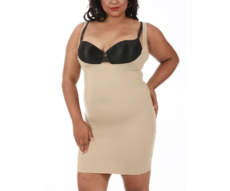 InstantFigure Underbust Tank Dress Curvy Plus Size Shapewear WD40151CPlus size women's hollow tops