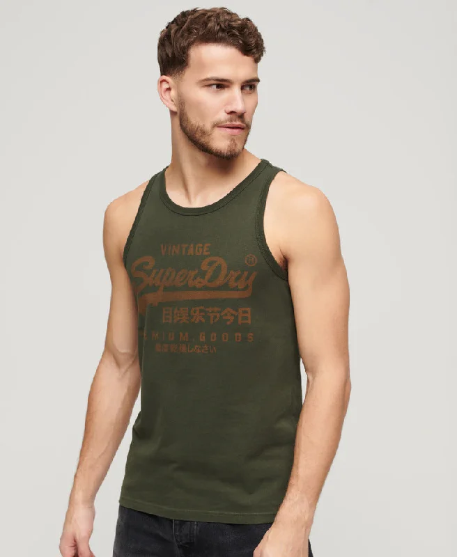 Classic Vintage Logo Heritage Vest Top | Surplus Goods Olive Green