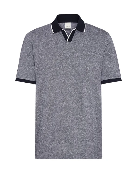 Bugatti Contrast Collar Polo Shirt, NavyStretch polo shirt