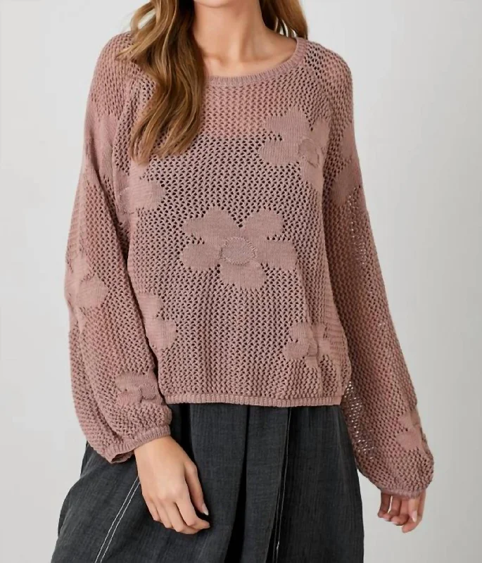 Maisie Sweater In Dusty RoseCotton Knit Tops