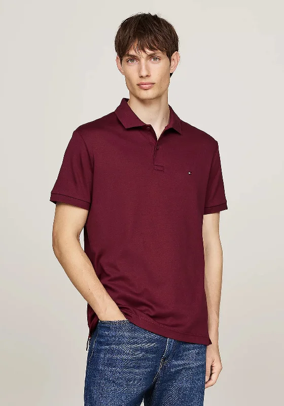 Tommy Hilfiger Essential Flag Embroidery Polo Shirt, Deep RougeCropped polo shirt